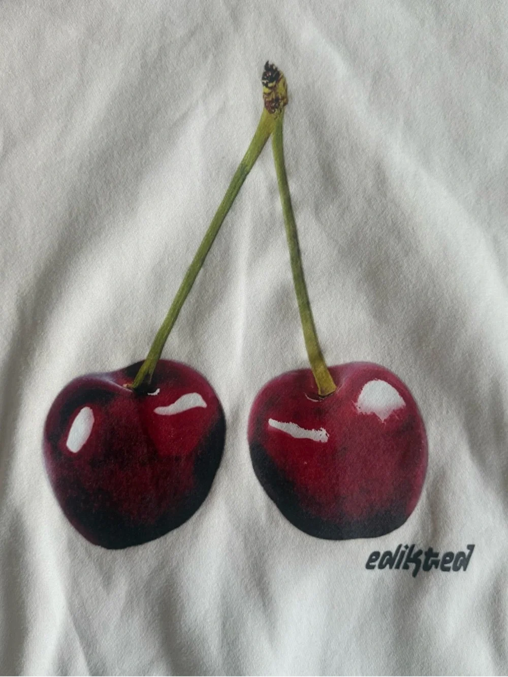 🍒 Edikted Mon Cheri Hoodie in Cream - Size S - Picture 2 of 5